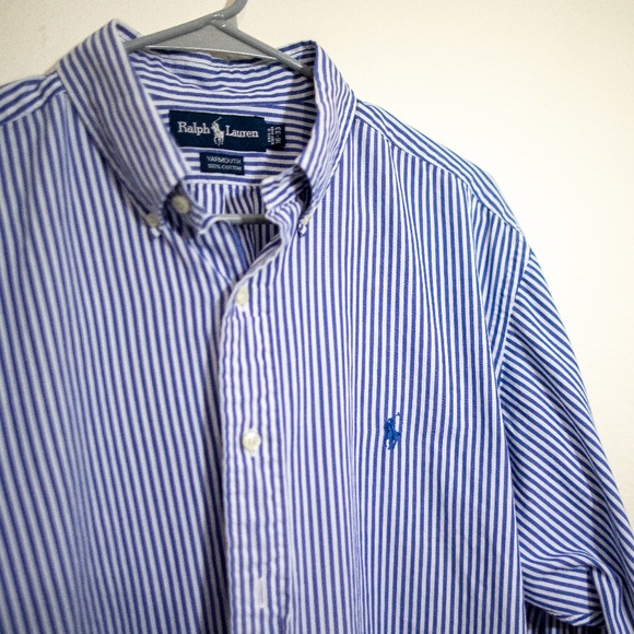 Ralph Lauren Blue and White Stripe Button Down 16 - Picture 4 of 4